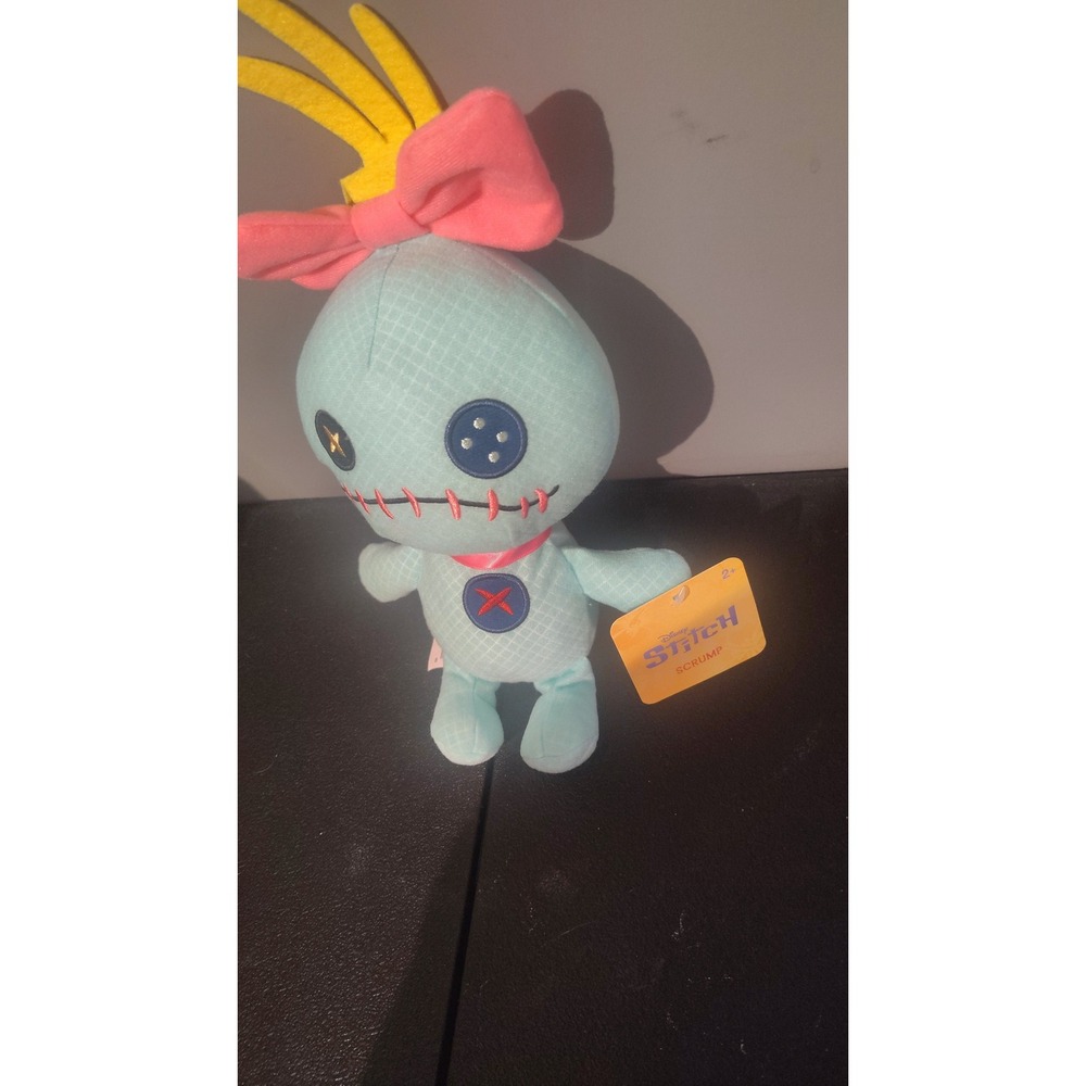 Disney Lilo & Stitch Scrump Plush Doll Teal Ragdoll Pink Bow New with Tag